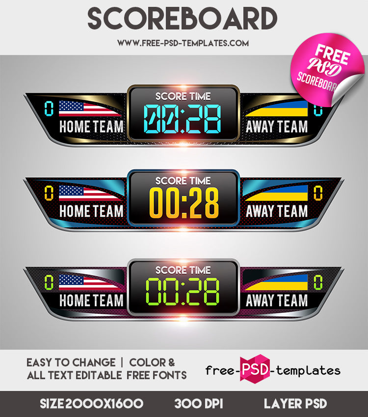 Free Scoreboard Psd Mockup