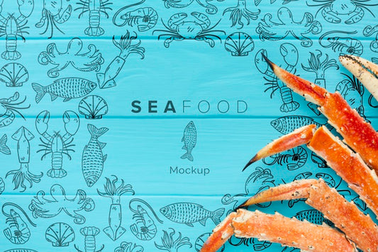 Free Sea Food Arrangement With Mock-Up Psd