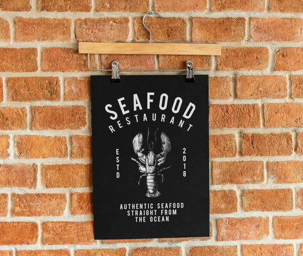 Free Seafood Restaurant Menu Poster Mockup Psd