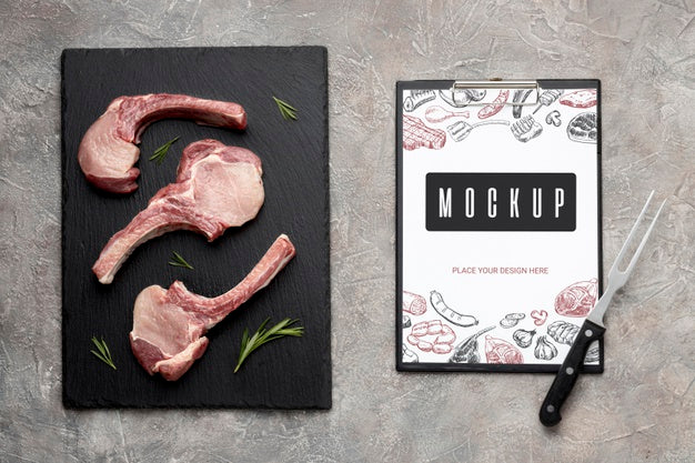 Free Seasoned Raw Meat Mock-Up Psd