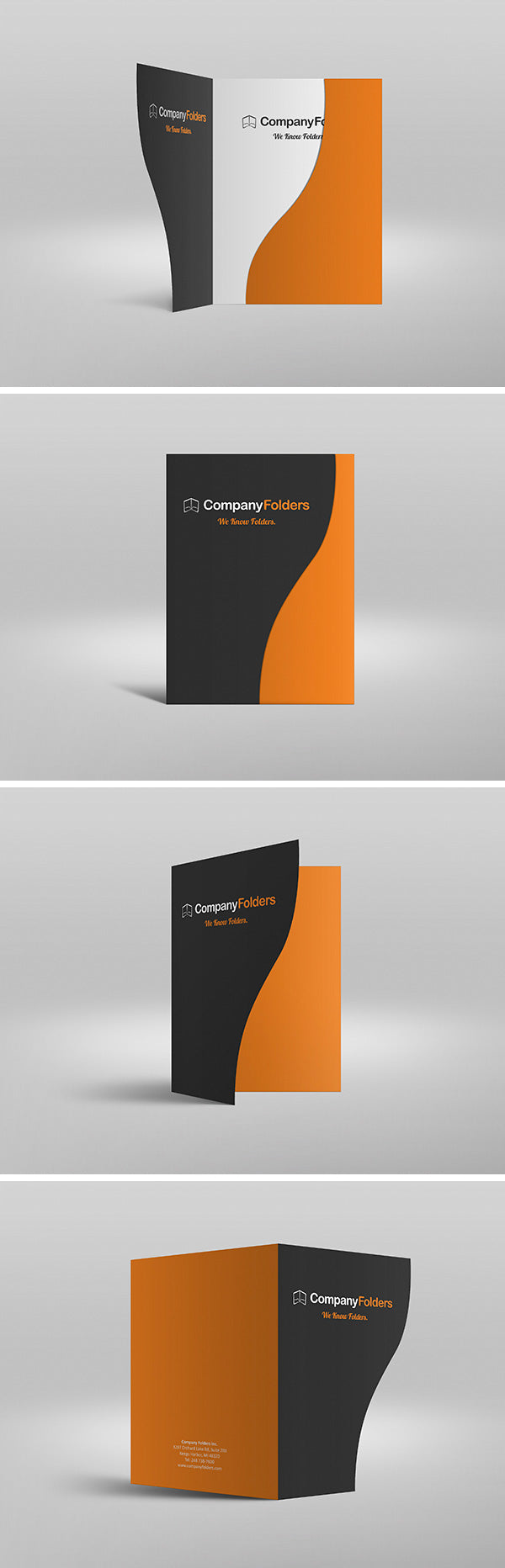 Free Serpentine Presentation Folder Mockup