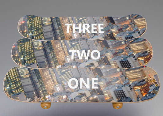 Free Set Of Modern Skateboards With Mock-Up Psd