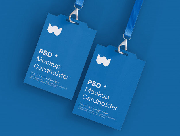 Free Set Of Two Badge Identity Cards Mockup Psd