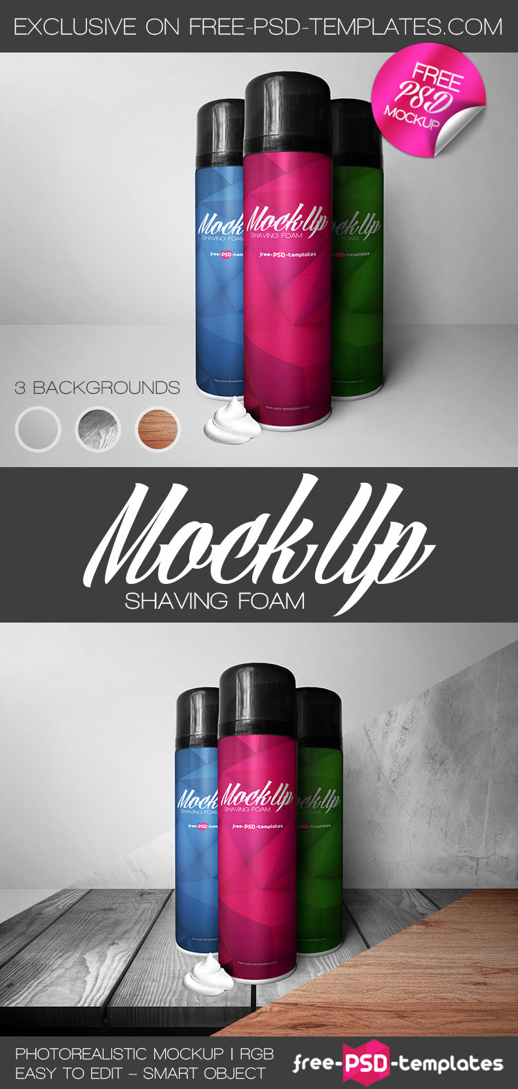 Free Shaving Foam Mock-Up In Psd