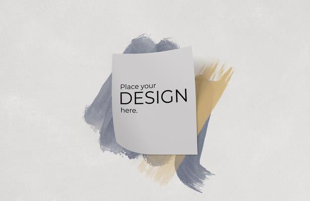 Free Sheet Of Paper Mockup Over Brushes Of Watercolor Psd