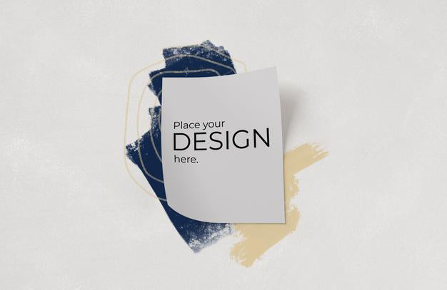 Free Sheet Of Paper Mockup Over Brushes Of Watercolor Psd