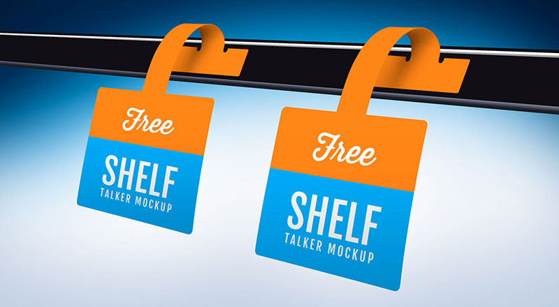 Free Shelf Talker Wobbler Mockup Psd