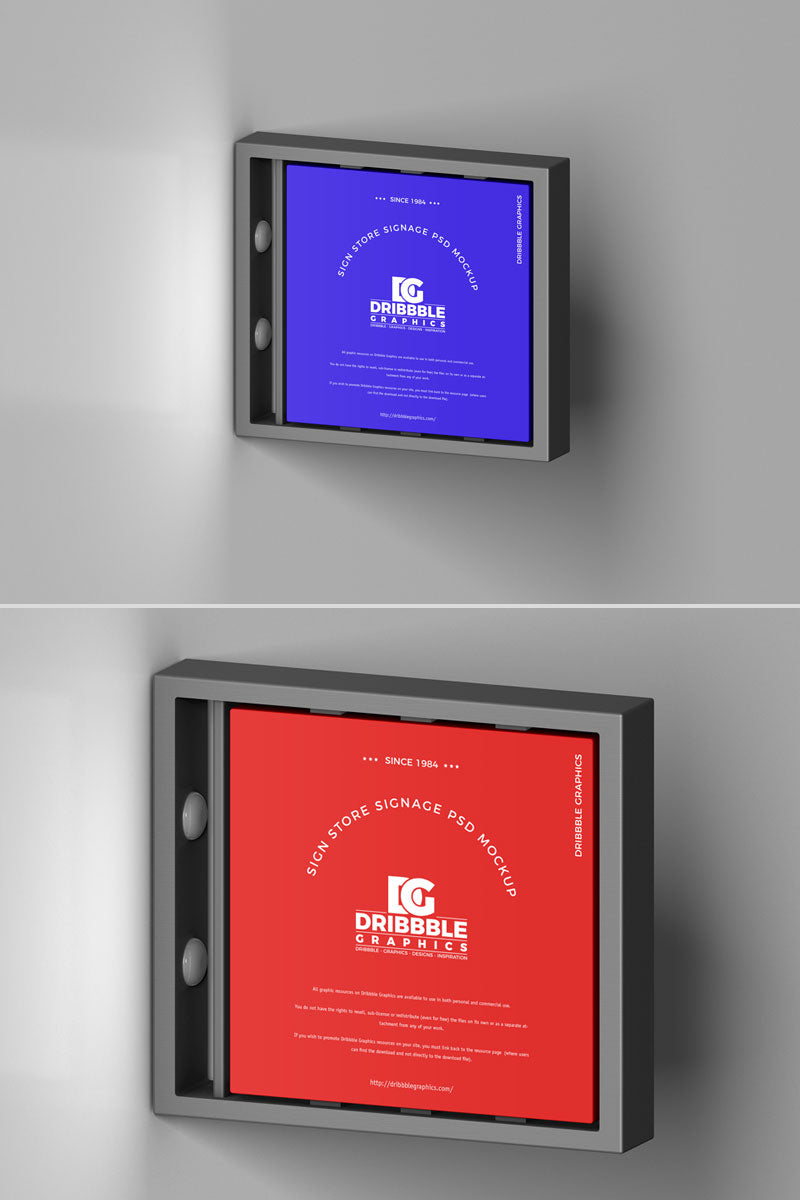 Free Shop Sign Advertising Signage Mockup Psd