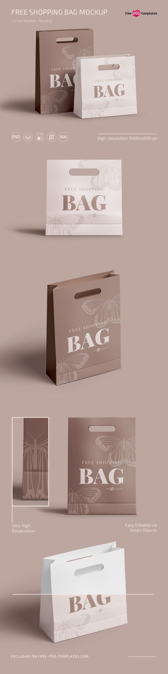 Free Shopping Bag Mockup