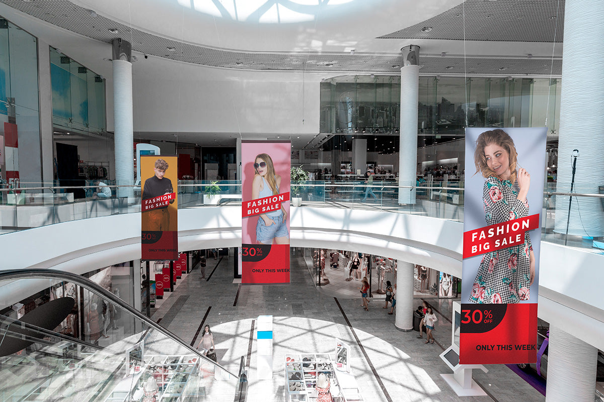 Free Shopping Center Banner Mockup