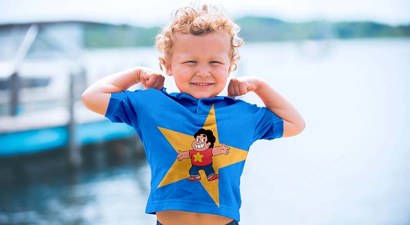 Free Short Sleeves Kids T-Shirt Mockup Psd