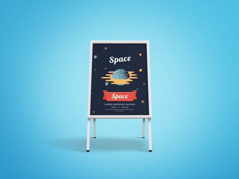 Free Sidewalk Sandwich Board Mockup