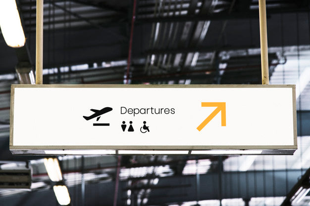 Free Signboard Mockup At An Airport Psd