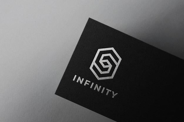 Free Silver Logo Mockup On Black Card Psd