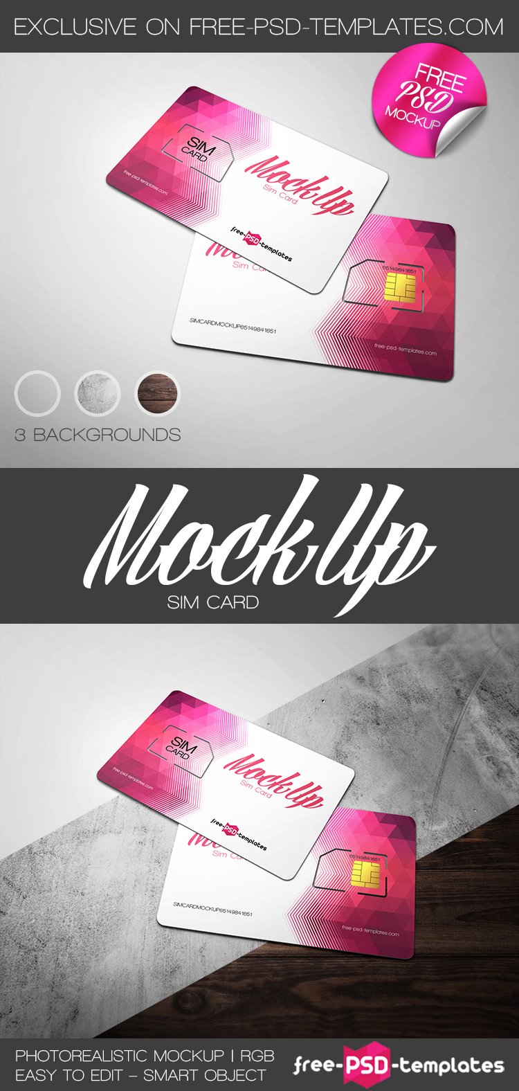 Free Sim Card Mock-Up In Psd