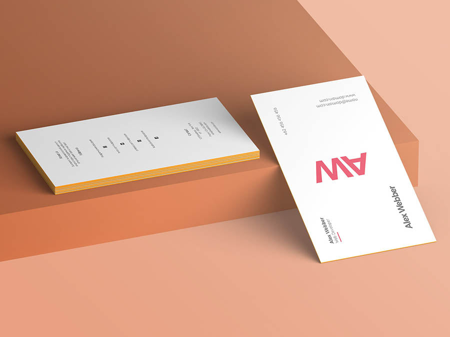 Free Simple Business Card Mockup