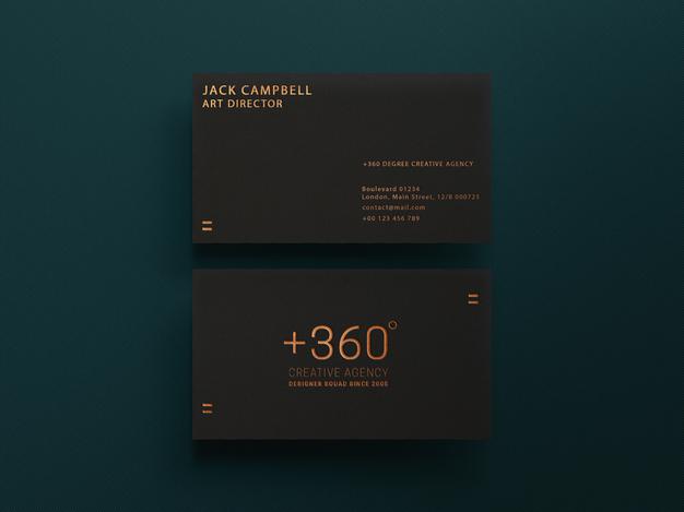 Free Simple Dark Business Card Mockup Template Psd