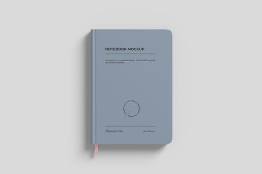 Free Simple Notebook Mockup Top View Psd