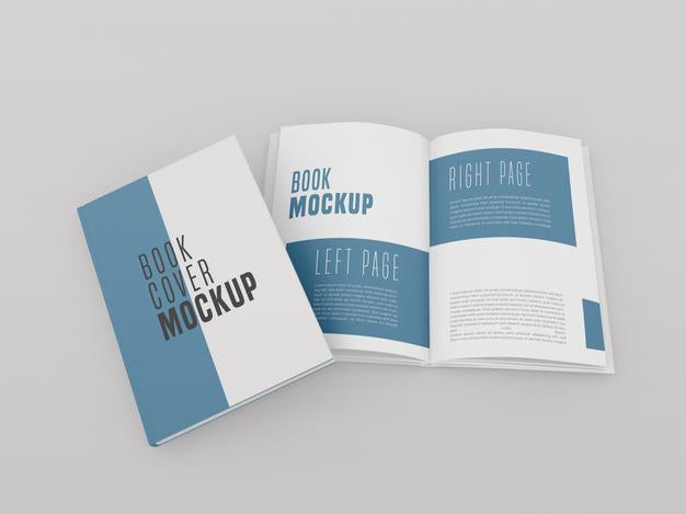 Free Single Hard Cover With Open Book Mockup Psd