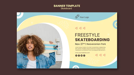 Free Skateboarding Concept Banner Template Psd