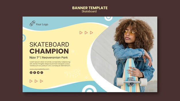 Free Skateboarding Concept Banner Template Psd