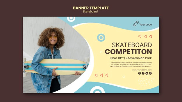 Free Skateboarding Concept Banner Template Psd