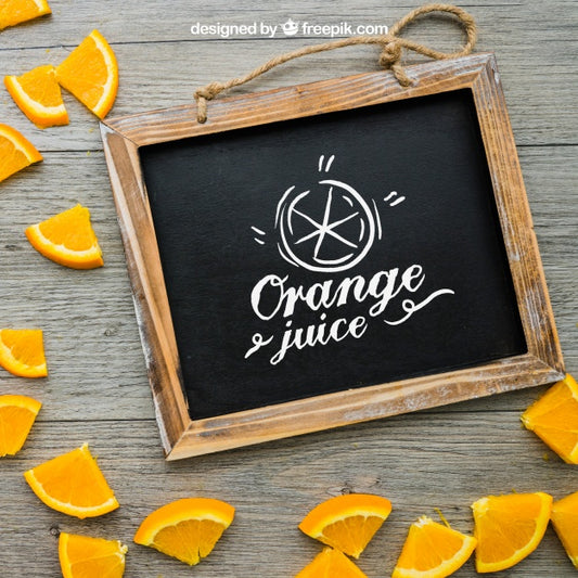 Free Slate And Orange Pieces Psd