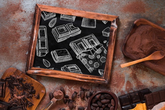 Free Slate Mockup With Chocolate Concept Psd