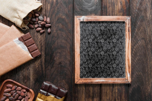 Free Slate Mockup With Chocolate Concept Psd