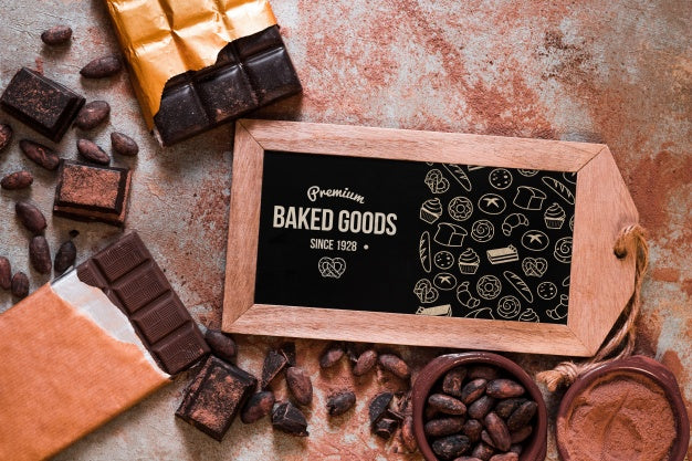 Free Slate Mockup With Chocolate Concept Psd