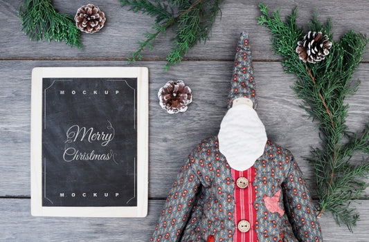 Free Slate Mockup With Christmas Concept Psd