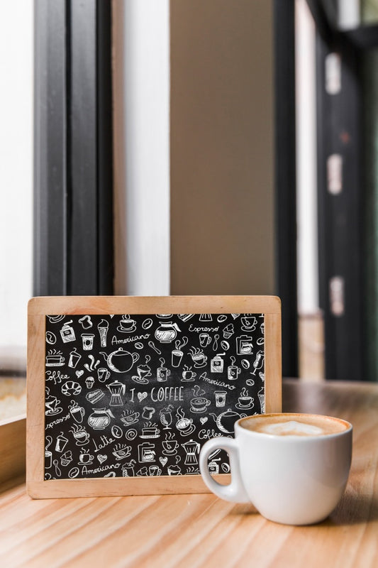 Free Slate Mockup With Coffee Concept Psd