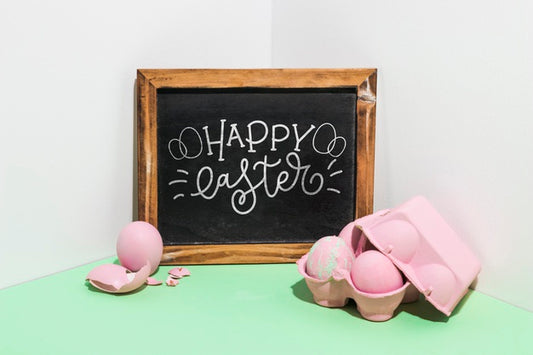 Free Slate Mockup With Easter Concept Psd