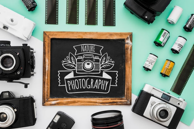 Free Slate Mockup With Photography Concept Psd