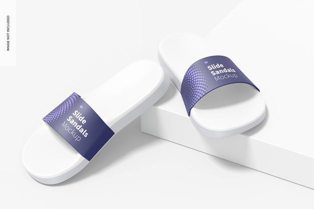 Free Slide Sandals Mockup, Perspective Psd