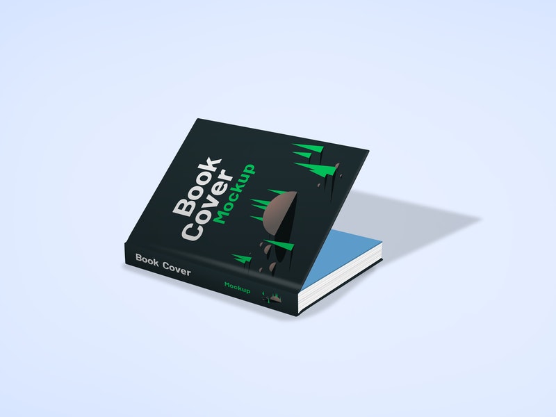 Free Slightly Open Book Hardcover Mockup