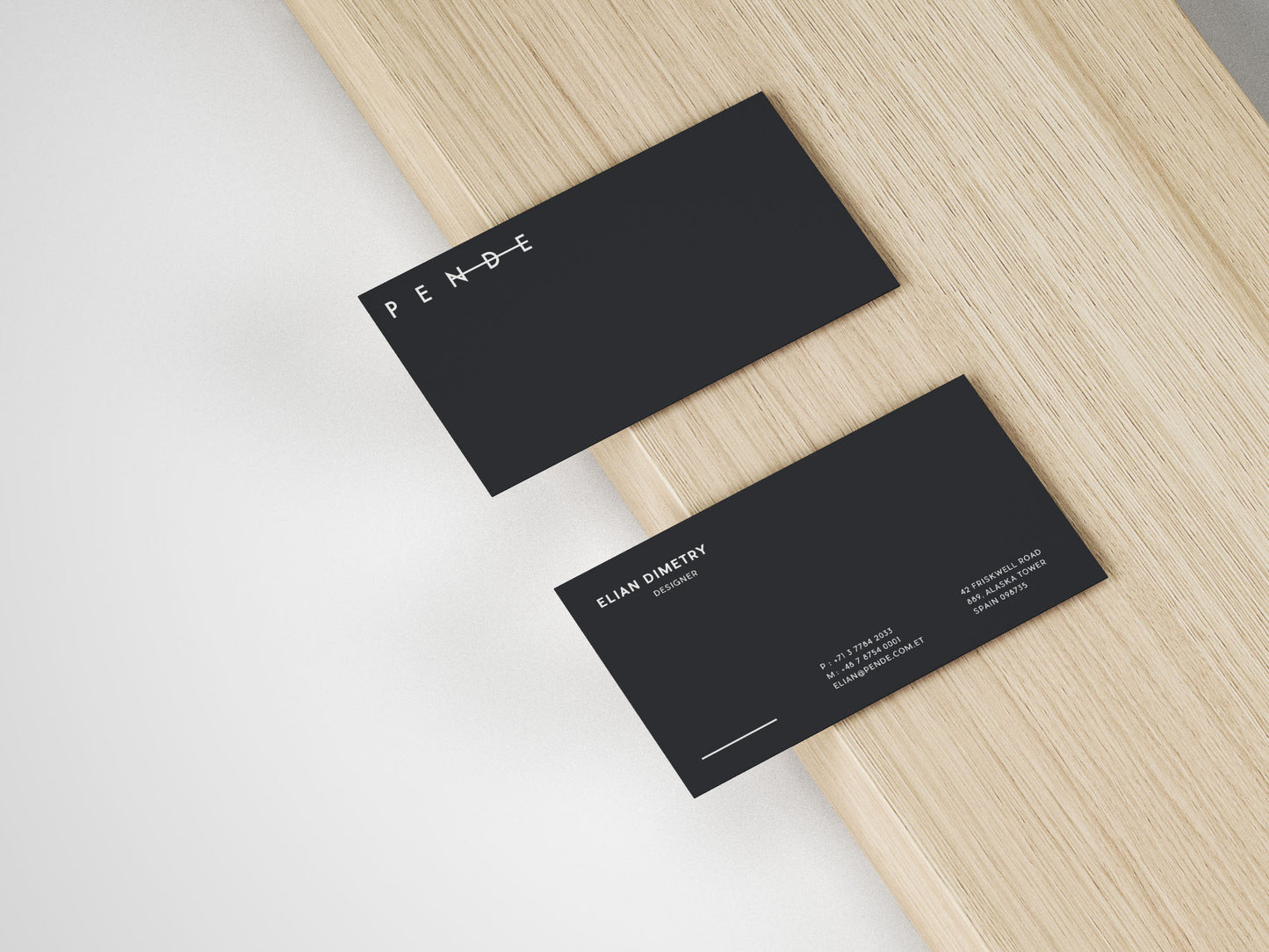 Free Slim Business Card Mockup