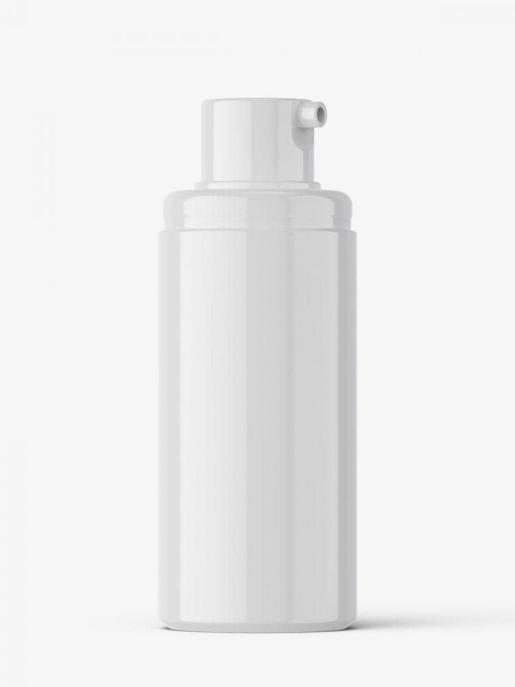 Free Small Airless Bottle Mockup / Glossy