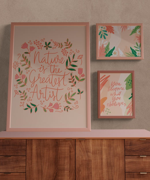 Free Small Minimalist Frames Mock-Up Close-Up Psd