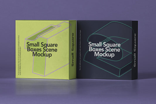 Free Small Psd Square Box Mockup Set
