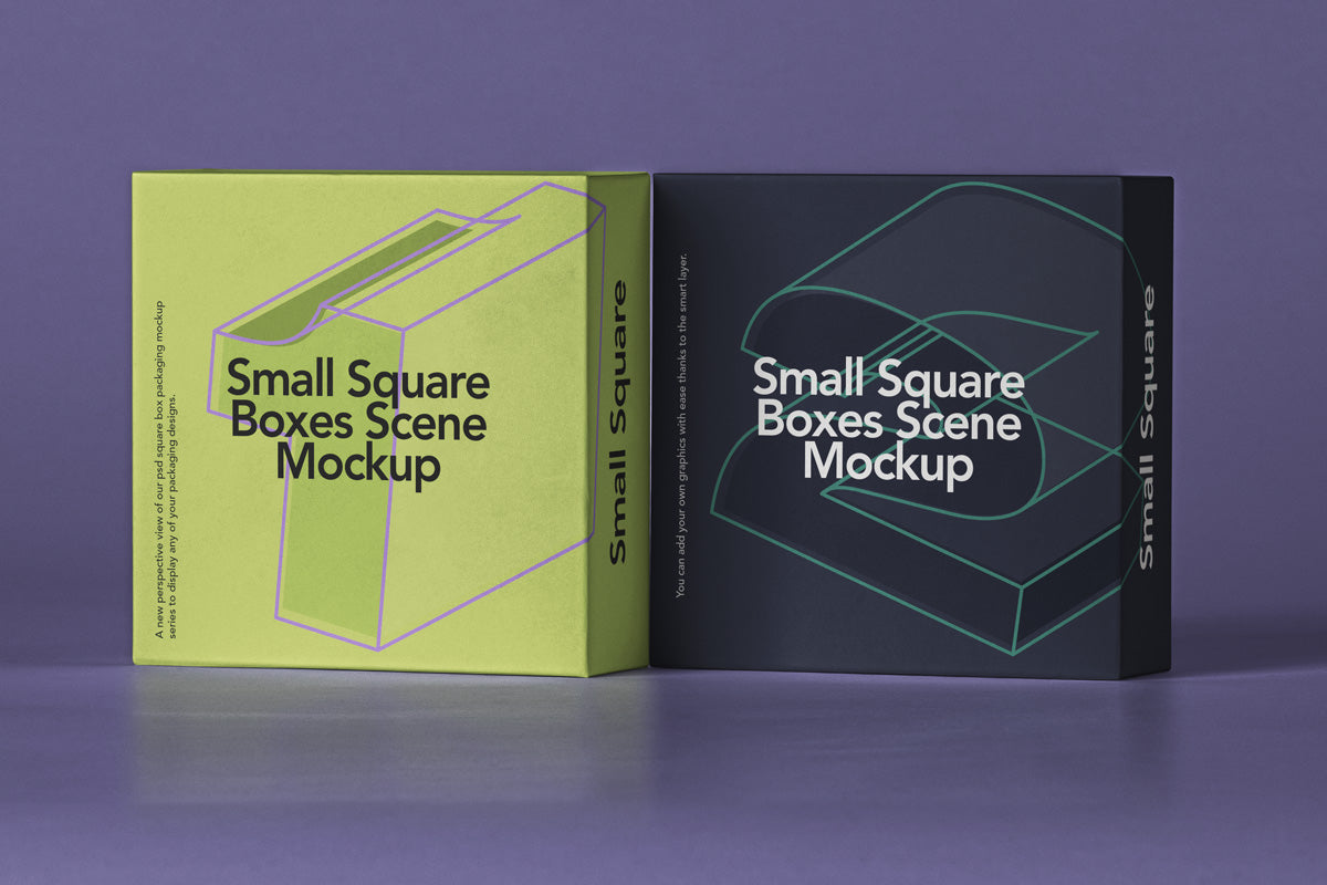 Free Small Psd Square Box Mockup Set