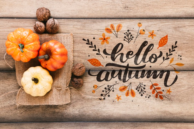 Free Small Pumpkins On Burlap Fabric Psd