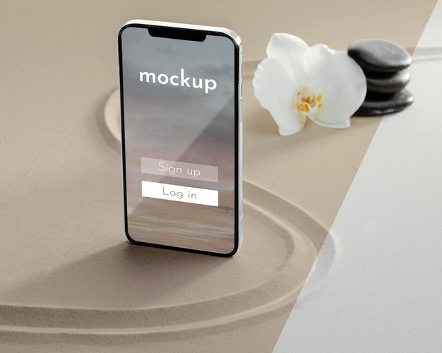 Free Smartphone Display Mock-Up In Sand Psd