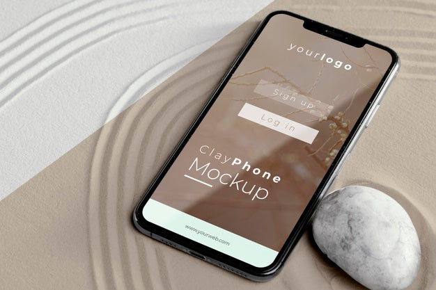 Free Smartphone Display Mock-Up In Sand Psd