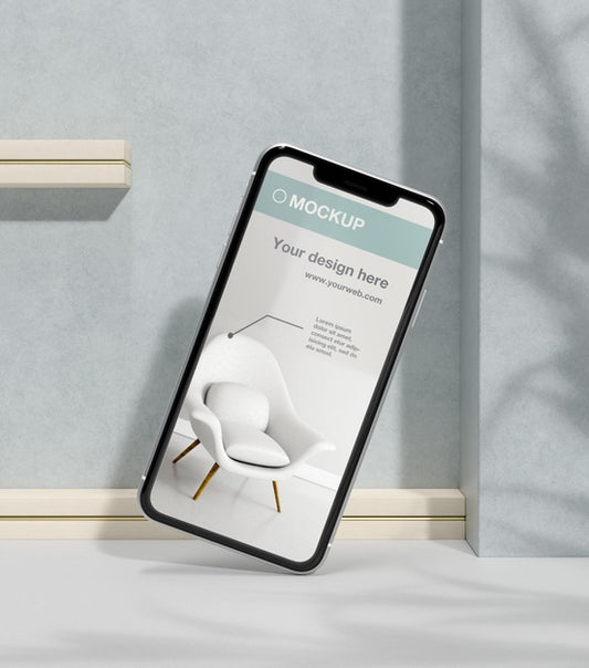 Free Smartphone Mock-Up Arrangement With Stone And Metallic Elements Psd