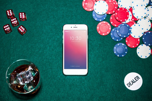 Free Smartphone Mockup With Casino Concept Psd