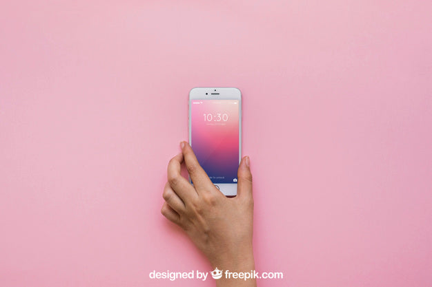 Free Smartphone Mockup With Hand Psd