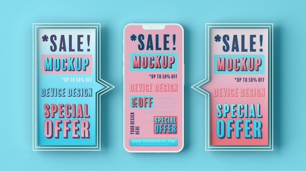 Free Smartphone Sale Mock-Up Psd