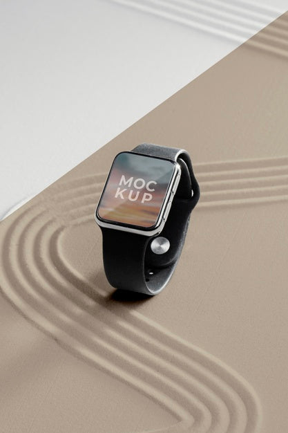 Free Smartwatch Display Mock-Up In Sand Psd