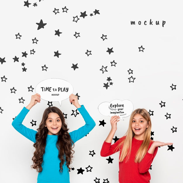 Free Smiley Girls Exploring Imagination Psd